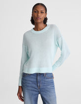Linen Drop-Shoulder Sweater LIGHT TURQUOISE