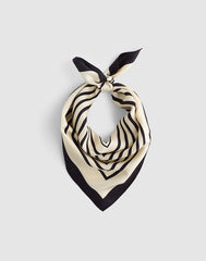 Small Silk Bandana GEOMETRIC SQ SCARF VANILLA