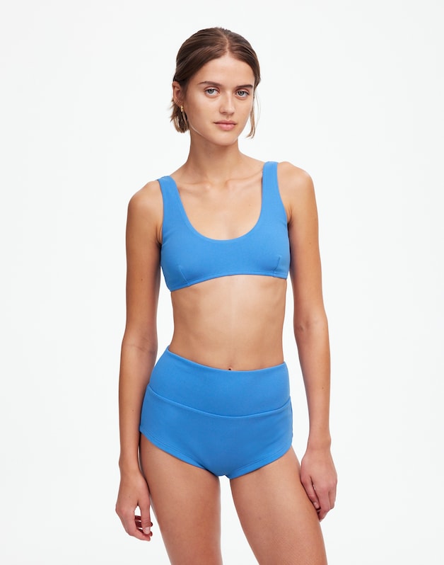 Zulu & Zephyr Dress Ocean Blue Textured Crop Bralette OCEAN BLUE
