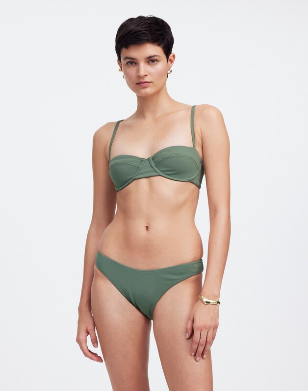 Zulu & Zephyr Eucalyptus Textured Bikini Bottom EUCALYPTUS