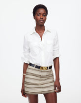 Mini Skirt in Striped Tweed SAFARI KHAKI STRIPE