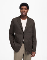 Unstructured Blazer in Cotton-Linen Blend SOFT CHARCOAL