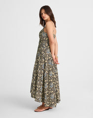 Ruched High-Low Slip Dress DARK CAROB