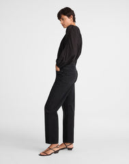 The Tall Darted Barrel-Leg Jean WASHED BLACK