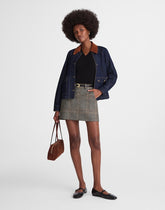 Suiting Mini Skirt in Plaid BROWN GRAY PLAID