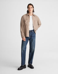 Midweight Flannel Button-Up Shirt LIGHT BROWN