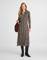 Ruched Midi Shirtdress BRIDGETTE SPOTS BROWN