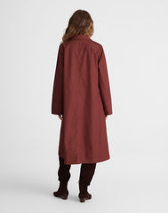 Poplin Long-Sleeved Shirtdress CHOCOLATE RAISIN