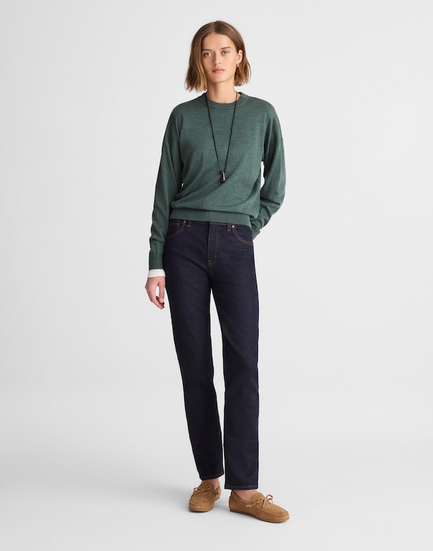 The Petite Jules Slim-Straight Jean in Rinse Wash RINSE WASH