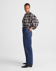 Curvy Pieced Barrel-Leg Jeans in McKinney Wash MCKINNEY WASH