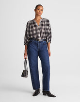 Petite Curvy Pieced Barrel-Leg Jeans in McKinney Wash MCKINNEY WASH