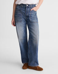 The Petite Darted Utility Barrel-Leg Jean IRMO WASH