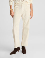 The Petite Darted Barrel-Leg Utility Pant in Corduroy VINTAGE CANVAS