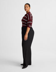 Petite Slouchy Straight Pants in Brushed Twill BLACK
