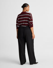 Petite Slouchy Straight Pants in Brushed Twill BLACK