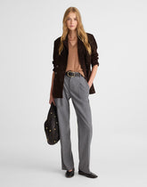 Slouchy Straight Pants in Brushed Twill LIGHT GREY