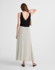 Side-Slit Midi Skirt LINEAR DOTS LIGHTHOUSE