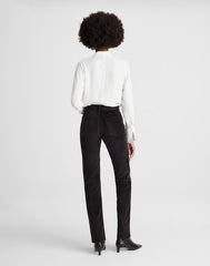 The Longline Straight Pant in Velvet JET BLACK