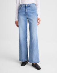 The Short Wide-Leg Jean in Super Stretch Denim COASTAL BLUE WASH