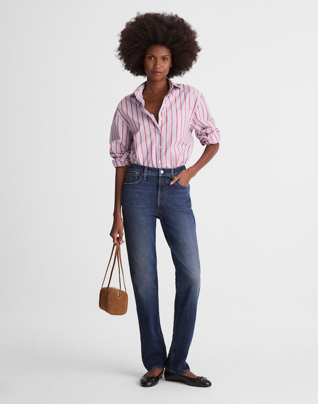 The Short Longline Straight Jean MIDNIGHT WATERS WASH