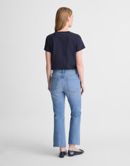 The Flare Crop Jean in Super Stretch Denim COASTAL BLUE WASH