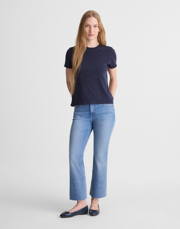 The Flare Crop Jean in Super Stretch Denim COASTAL BLUE WASH