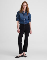 The Short Flare Crop Jean BLACK FROST
