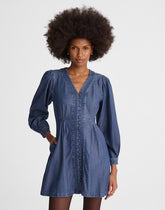 Denim Button-Front Mini Dress ANNANDALE WASH