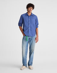 Button-Up Shirt in Crisp Poplin NICE BLUE