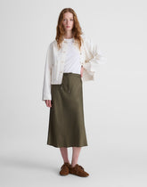 Drawstring Midi Skirt FADED IVY