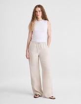 Short Pull-On Pants in 100% Linen OAT