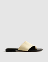 The Maycie Toe-Loop Slide in Suede FLAX