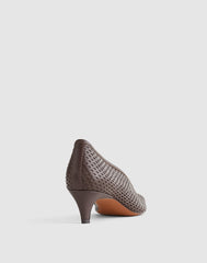 The Emilie Glove Pump in Perforated Leather ESPRESSO BEAN
