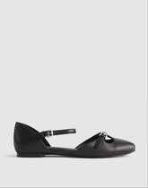 The Hester Ankle-Strap d'Orsay Flat TRUE BLACK