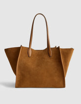 The Lexington Tote in Suede AGED COGNAC