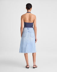 Denim Midi Skirt in Foster Wash FOSTER WASH