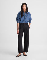The Tall Barrel-Leg Pant in Drapey Twill TRUE BLACK
