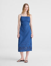 Denim Eyelet Midi Dress CLAIRMONT WASH