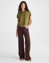 The Ultimate Wide-Leg Jean in Airy Denim BURNT COCOA