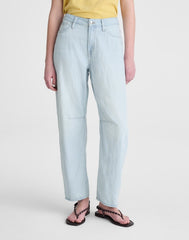 The Tall Darted Barrel-Leg Jean in Airy Denim LAGUNA WASH