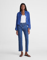 The Tall Longline Straight Crop Jean MARINA BLUE