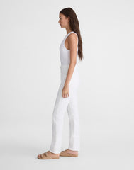 The Short Pencil Jean in Super Stretch Denim TILE WHITE