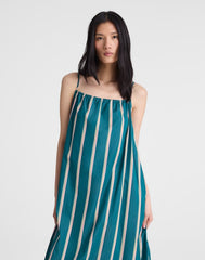 Madewell x Shopbop Gathered A-Line Midi Dress DEEP LAGOON STRIPE