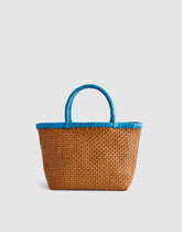 The Signature Woven Mini Tote TROPICALBLUE GOLDEN TAN