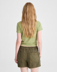 Pull-On Utility Shorts in Airy Denim FADED IVY