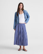 A-Line Midi Skirt in Poplin COOL NAVY