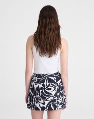 Pleated Mini Skirt in 100% Linen WHITE