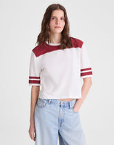 The Relaxed Varsity Tee in Vintage Jersey VARSITY RED