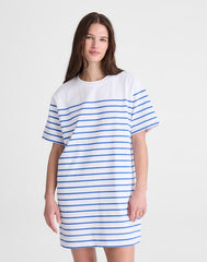 Crewneck Mini T-Shirt Dress RETRO BLUE