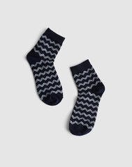 Wavy Stripe Ankle Socks CLASSIC INDIGO
